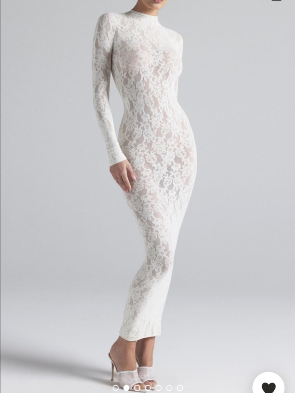 SKIMS Knit Lace Mock Neck Dress XXS